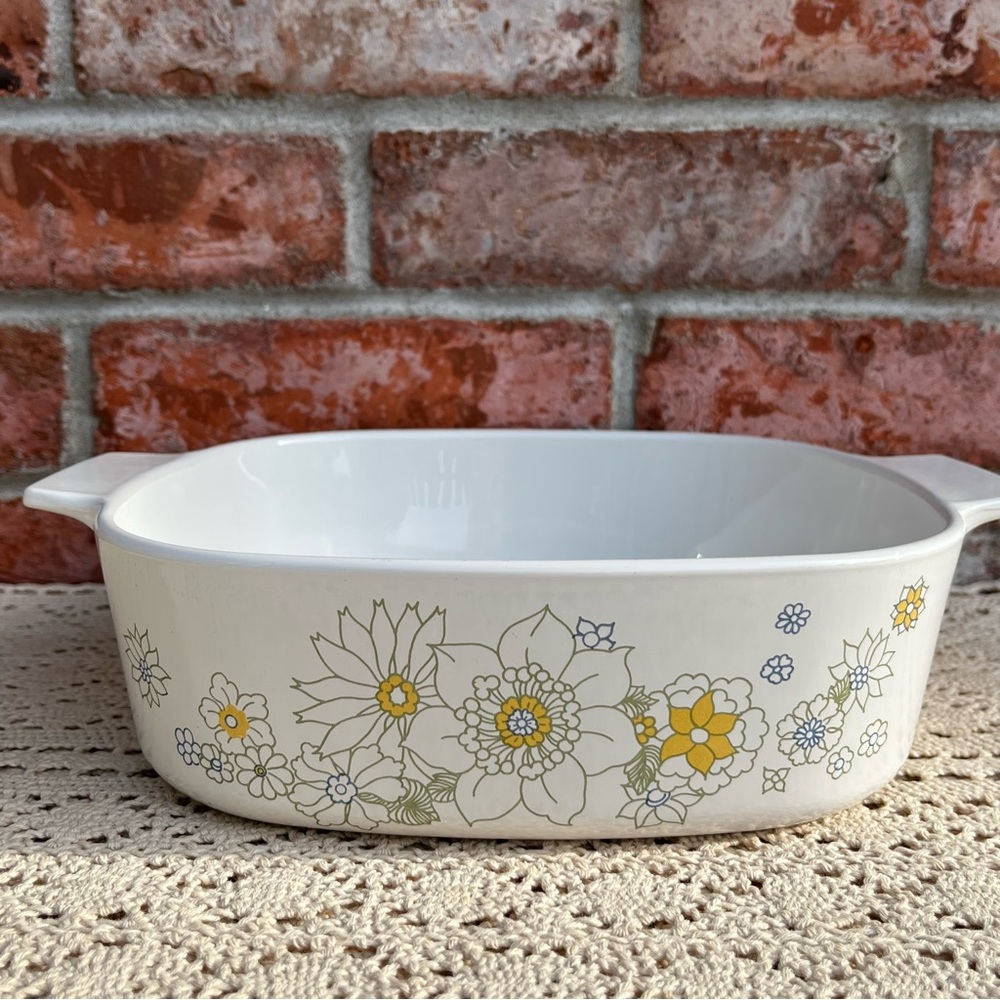 Corning Ware Floral Bouquet A-2-B 2 Qt Casserole Dish w/ Lid Vintage - Picture 9 of 15